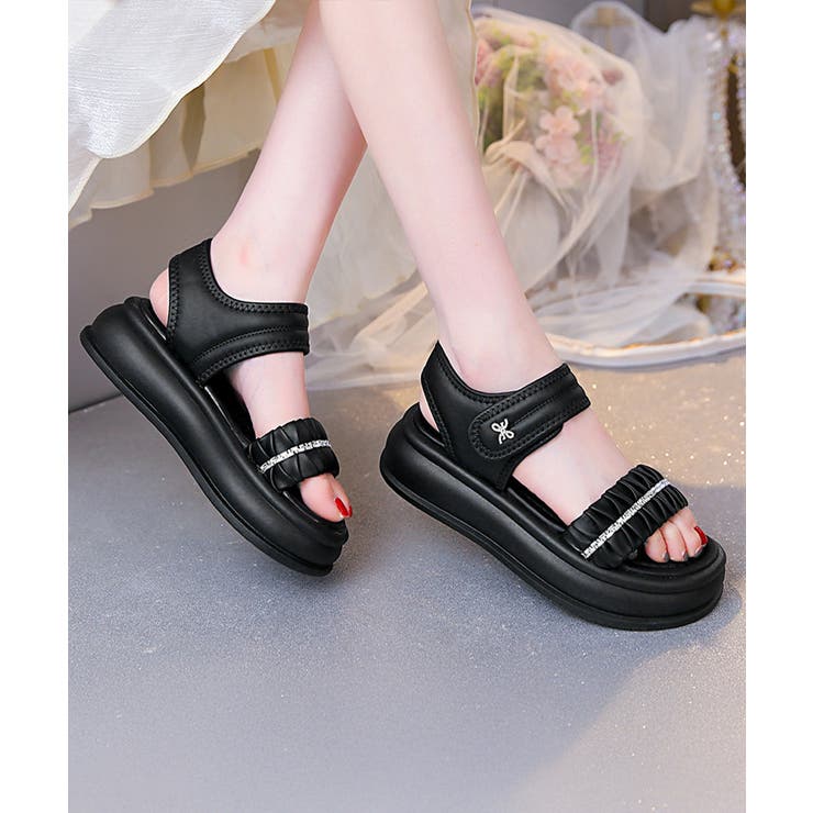 厚底サンダル レディースギャザーサンダル | SUNSHINE CLOSET | 詳細画像7 