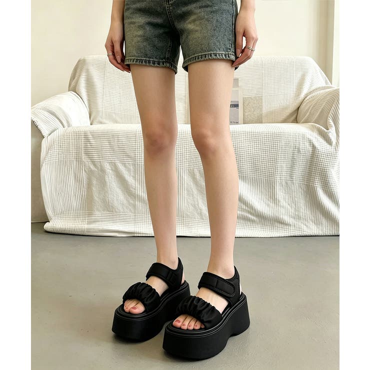 ボリュームソールスポサン フリルサンダルスタイルアップ プラットフォームスポーテ… | SUNSHINE CLOSET | 詳細画像10 