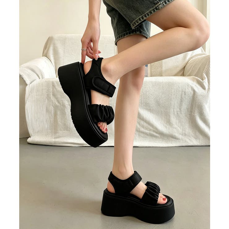ボリュームソールスポサン フリルサンダルスタイルアップ プラットフォームスポーテ… | SUNSHINE CLOSET | 詳細画像11 