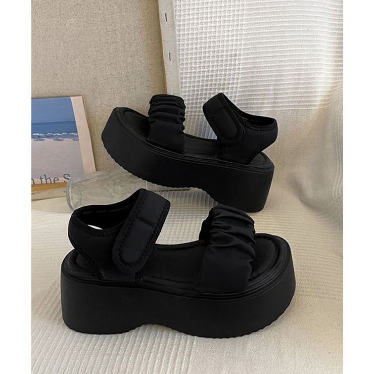 ボリュームソールスポサン フリルサンダルスタイルアップ プラットフォームスポーテ… | SUNSHINE CLOSET | 詳細画像15 