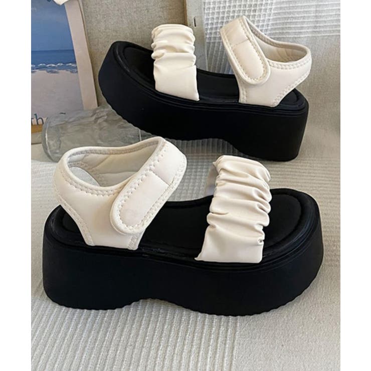ボリュームソールスポサン フリルサンダルスタイルアップ プラットフォームスポーテ… | SUNSHINE CLOSET | 詳細画像18 