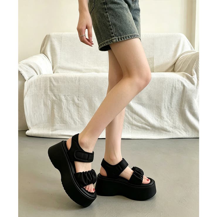 ボリュームソールスポサン フリルサンダルスタイルアップ プラットフォームスポーテ… | SUNSHINE CLOSET | 詳細画像9 