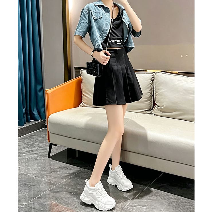歩きやすい 痛くないダッドシューズ ローカットボリュームスニーカー白黒 | SUNSHINE CLOSET | 詳細画像16 