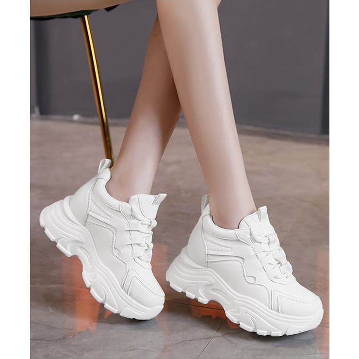 歩きやすい 痛くないダッドシューズ ローカットボリュームスニーカー白黒 | SUNSHINE CLOSET | 詳細画像2 