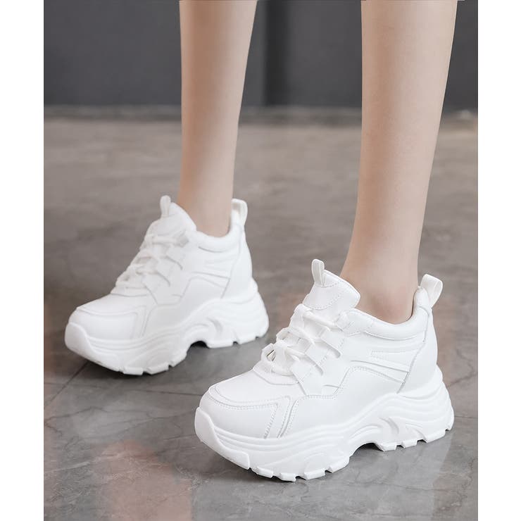 歩きやすい 痛くないダッドシューズ ローカットボリュームスニーカー白黒 | SUNSHINE CLOSET | 詳細画像3 