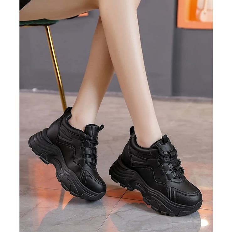 歩きやすい 痛くないダッドシューズ ローカットボリュームスニーカー白黒 | SUNSHINE CLOSET | 詳細画像8 