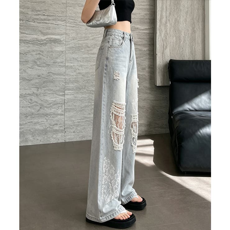 レディース ハイウエストヴィンテージジーンズ クラッシュレトロジーパン着やせ | SUNSHINE CLOSET | 詳細画像10 