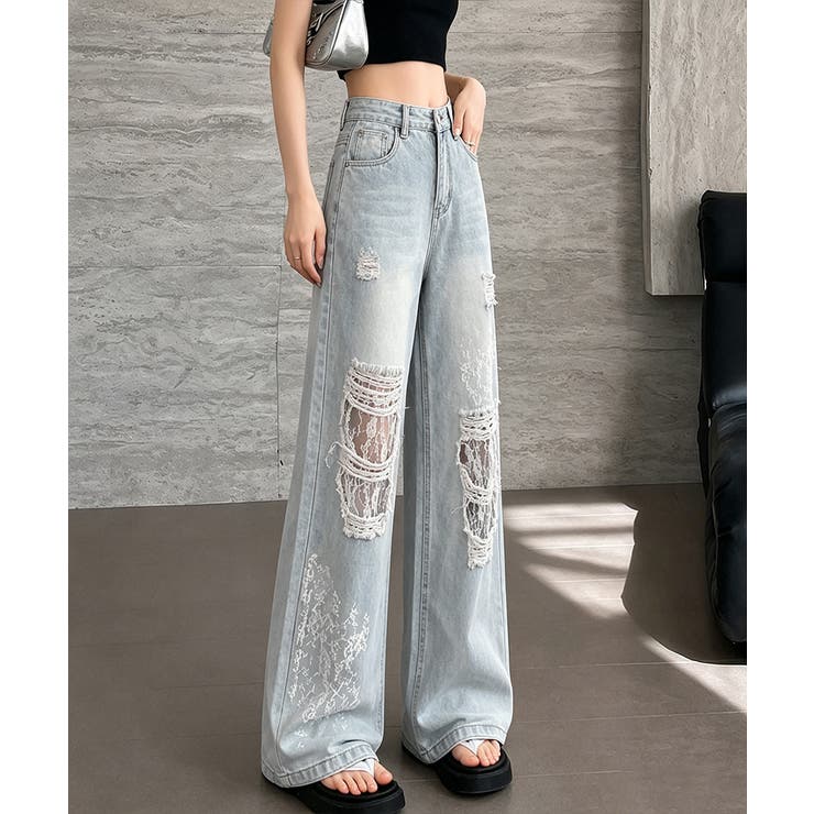 レディース ハイウエストヴィンテージジーンズ クラッシュレトロジーパン着やせ | SUNSHINE CLOSET | 詳細画像14 