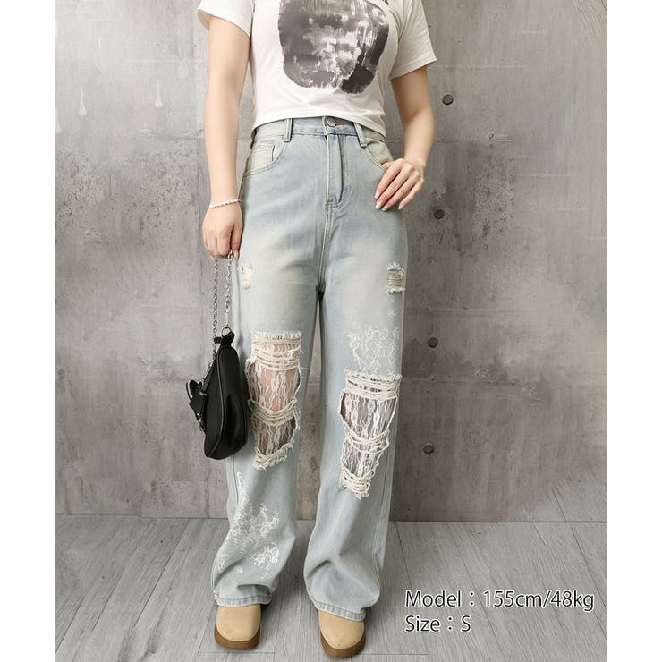 レディース ハイウエストヴィンテージジーンズ クラッシュレトロジーパン着やせ | SUNSHINE CLOSET | 詳細画像16 
