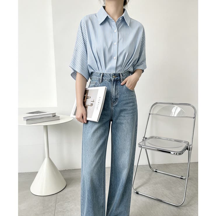 半袖シャツレディース ウエストシェイプトップス 大人可愛いチュニックシャツ | SUNSHINE CLOSET | 詳細画像12 