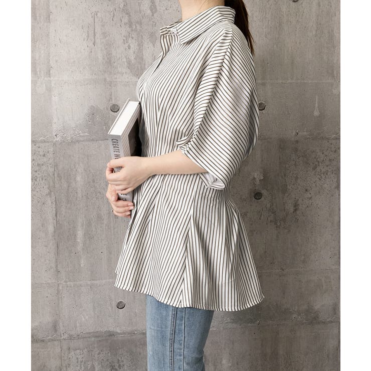 半袖シャツレディース ウエストシェイプトップス 大人可愛いチュニックシャツ | SUNSHINE CLOSET | 詳細画像16 