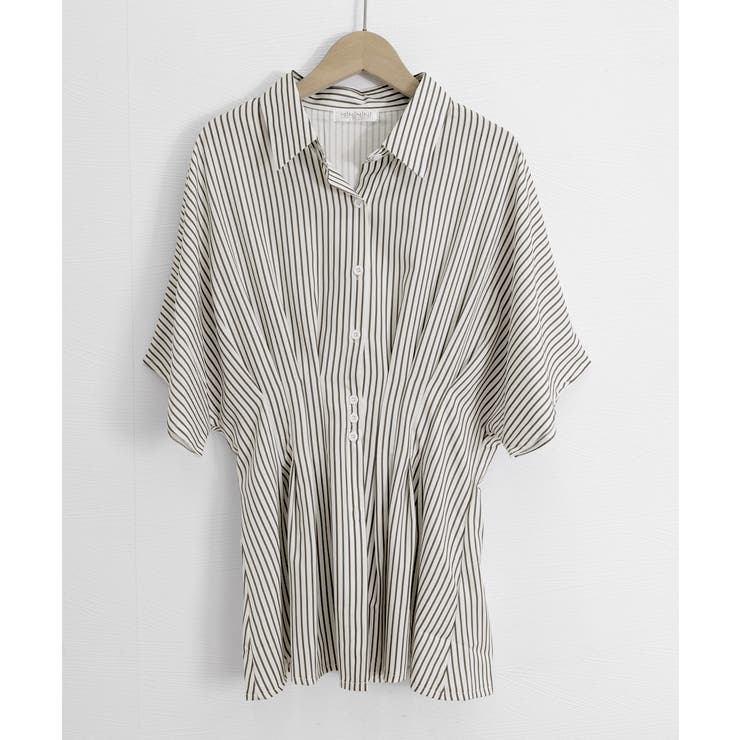 半袖シャツレディース ウエストシェイプトップス 大人可愛いチュニックシャツ | SUNSHINE CLOSET | 詳細画像18 