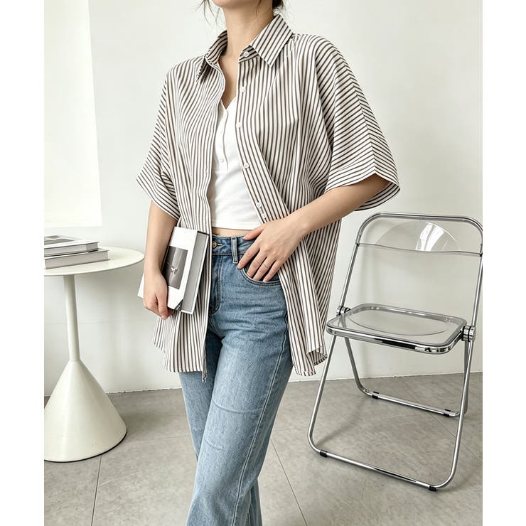 半袖シャツレディース ウエストシェイプトップス 大人可愛いチュニックシャツ | SUNSHINE CLOSET | 詳細画像7 