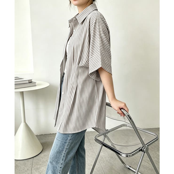 半袖シャツレディース ウエストシェイプトップス 大人可愛いチュニックシャツ | SUNSHINE CLOSET | 詳細画像8 