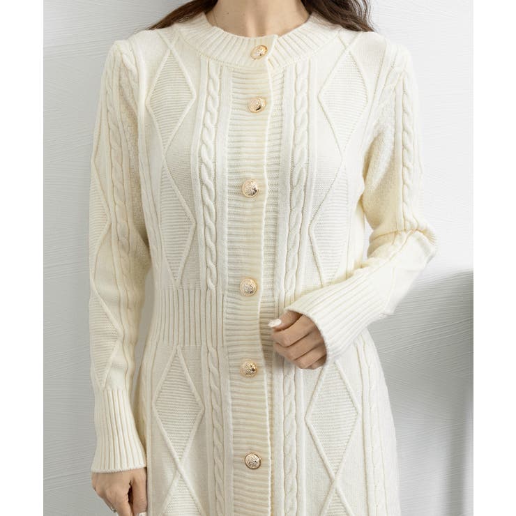 ケーブル編みニットワンピースミニ丈韓国風 | SUNSHINE CLOSET | 詳細画像14 