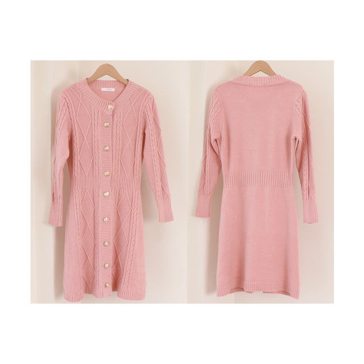 ケーブル編みニットワンピースミニ丈韓国風 | SUNSHINE CLOSET | 詳細画像15 