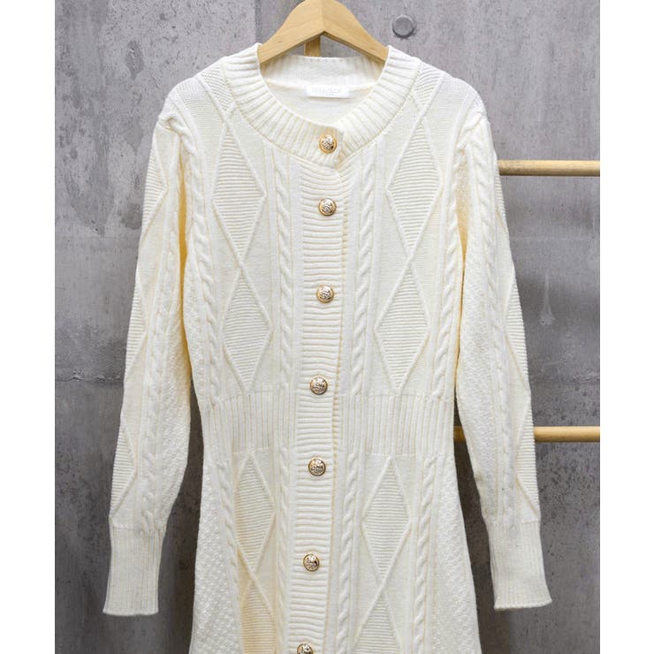 ケーブル編みニットワンピースミニ丈韓国風 | SUNSHINE CLOSET | 詳細画像17 