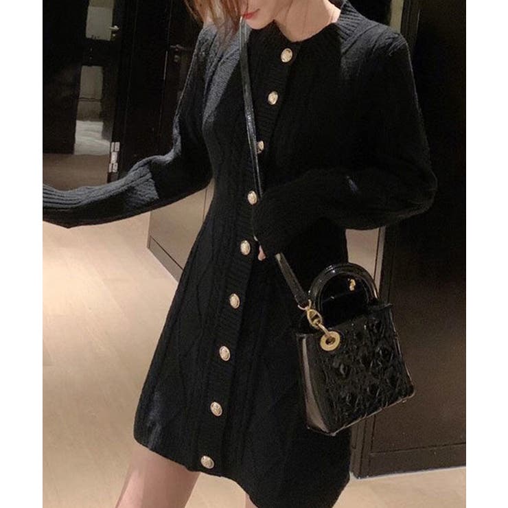 ケーブル編みニットワンピースミニ丈韓国風 | SUNSHINE CLOSET | 詳細画像5 