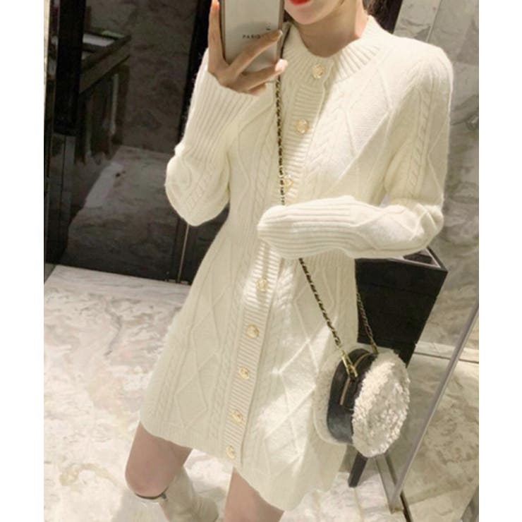 ケーブル編みニットワンピースミニ丈韓国風 | SUNSHINE CLOSET | 詳細画像7 