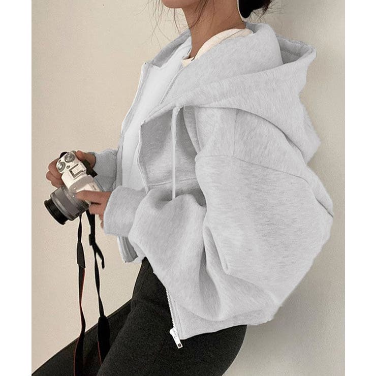 ジップパーカー裏起毛ショート丈フーディー | SUNSHINE CLOSET | 詳細画像10 