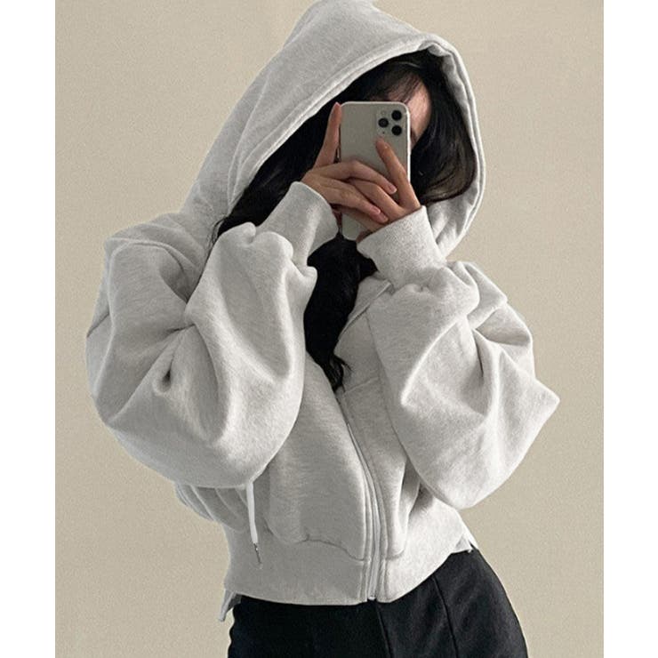 ジップパーカー裏起毛ショート丈フーディー | SUNSHINE CLOSET | 詳細画像11 