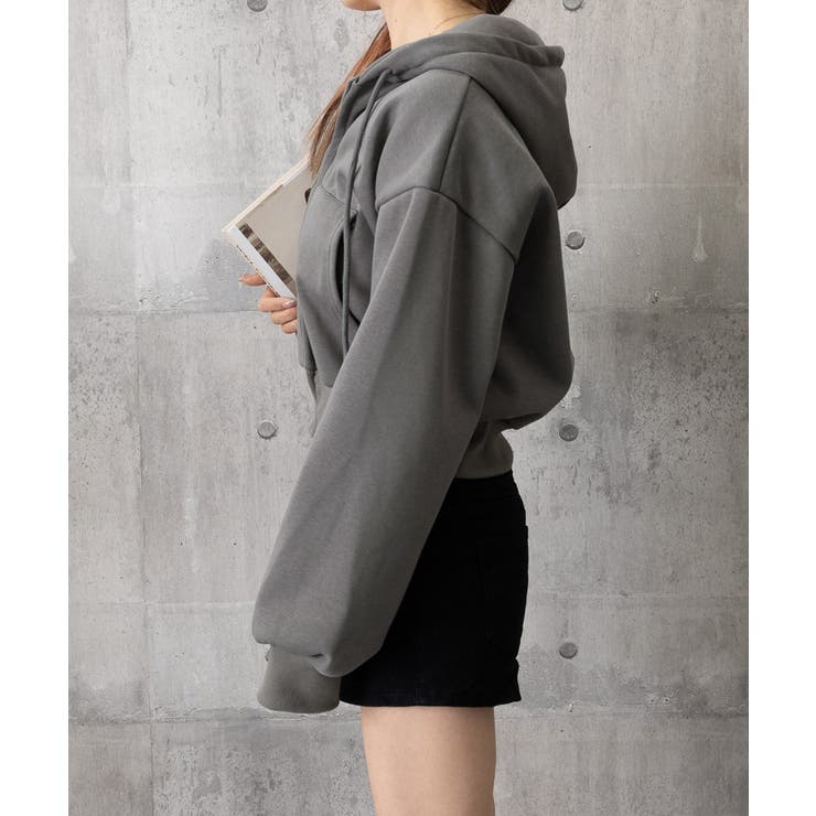 ジップパーカー裏起毛ショート丈フーディー | SUNSHINE CLOSET | 詳細画像13 