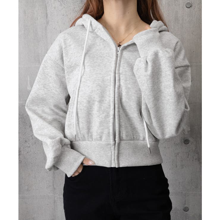 ジップパーカー裏起毛ショート丈フーディー | SUNSHINE CLOSET | 詳細画像17 