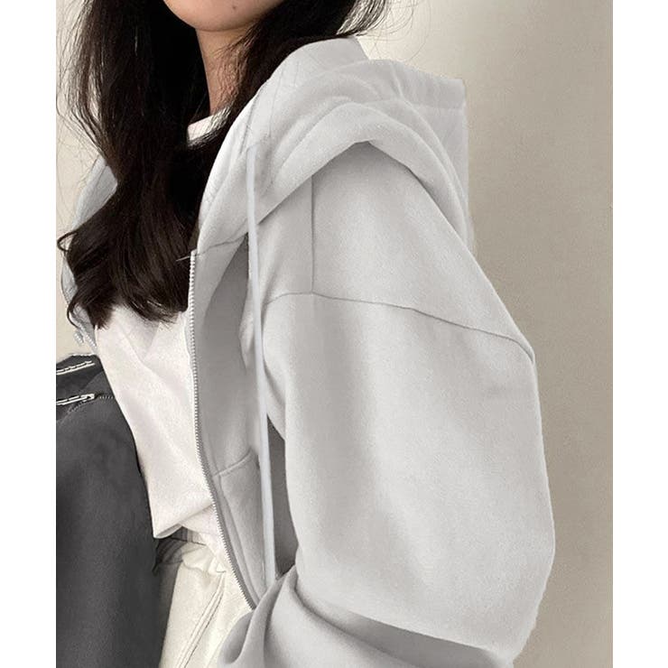 ジップパーカー裏起毛ショート丈フーディー | SUNSHINE CLOSET | 詳細画像3 