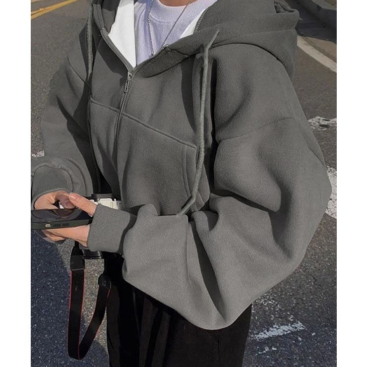 ジップパーカー裏起毛ショート丈フーディー | SUNSHINE CLOSET | 詳細画像8 