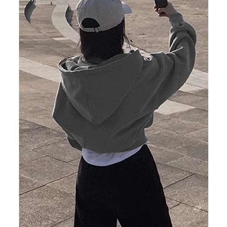 ジップパーカー裏起毛ショート丈フーディー | SUNSHINE CLOSET | 詳細画像9 