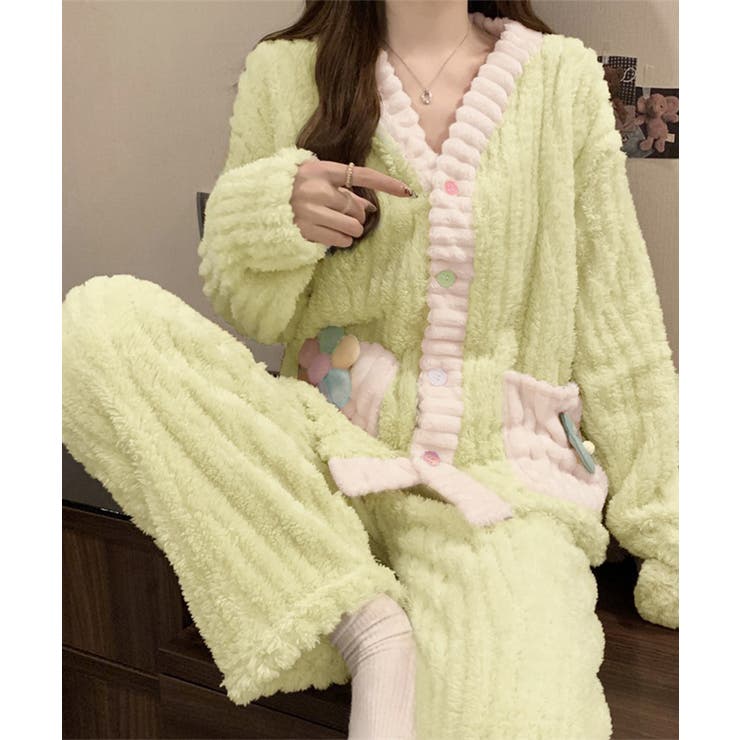 レディース もこもこパジャマ上下セット 大人可愛い寝巻き | SUNSHINE CLOSET | 詳細画像1 