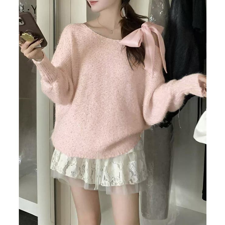 ラメシャギーニットオフショルダートップス | SUNSHINE CLOSET | 詳細画像10 