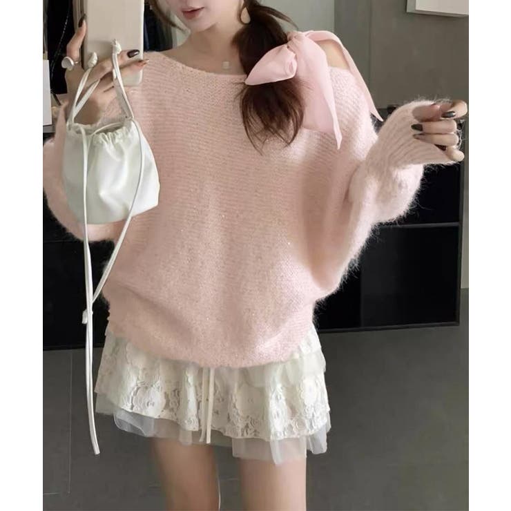 ラメシャギーニットオフショルダートップス | SUNSHINE CLOSET | 詳細画像11 