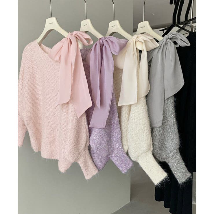 ラメシャギーニットオフショルダートップス | SUNSHINE CLOSET | 詳細画像12 