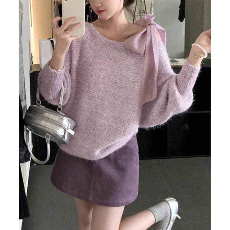 ラメシャギーニットオフショルダートップス | SUNSHINE CLOSET | 詳細画像8 