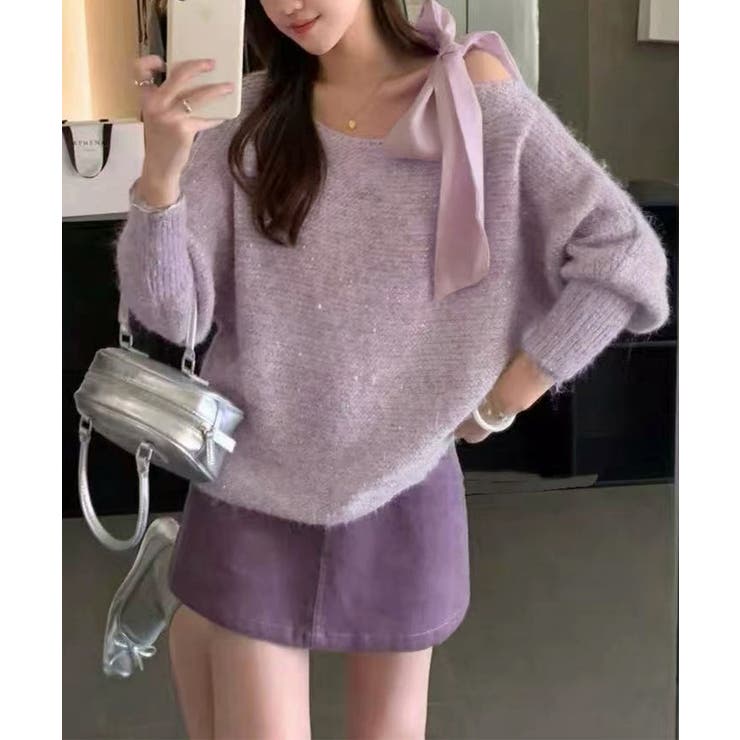 ラメシャギーニットオフショルダートップス | SUNSHINE CLOSET | 詳細画像9 