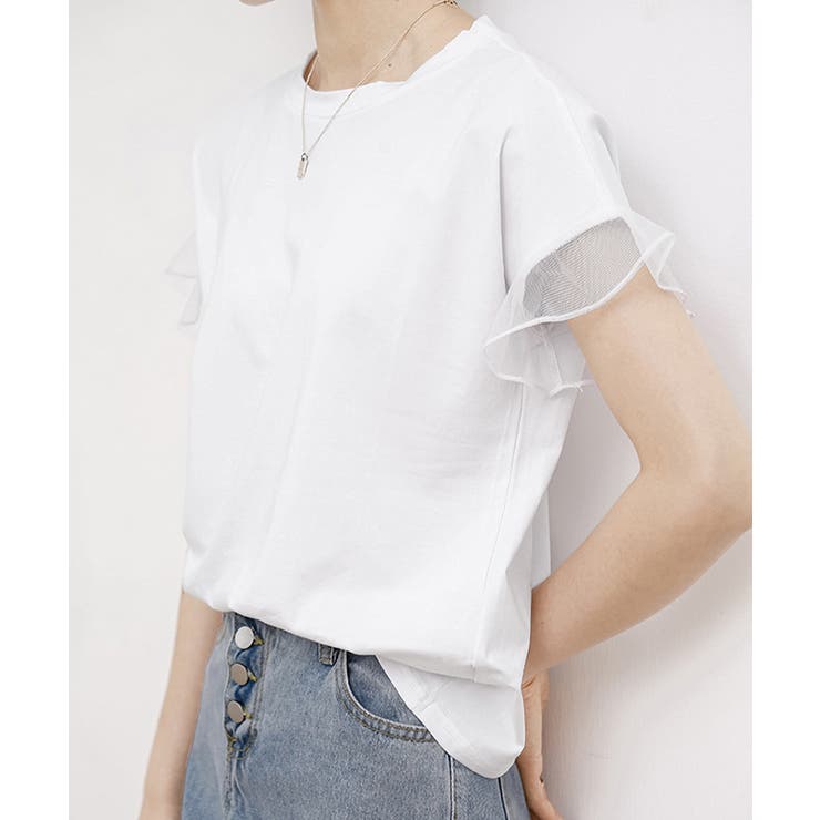袖シアーTシャツチュール切替えカットソー | SUNSHINE CLOSET | 詳細画像10 