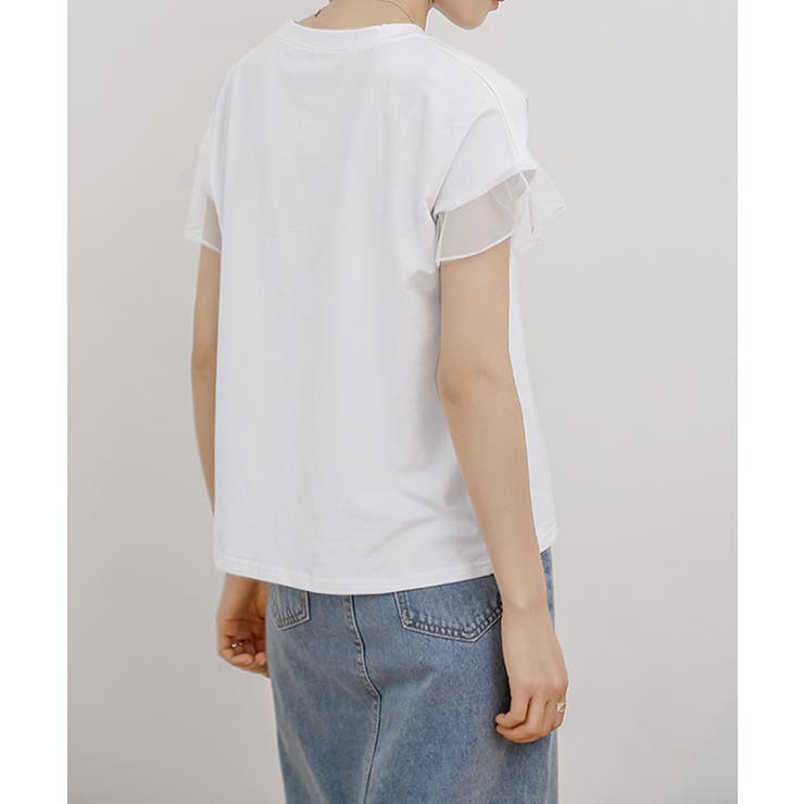 袖シアーTシャツチュール切替えカットソー | SUNSHINE CLOSET | 詳細画像13 