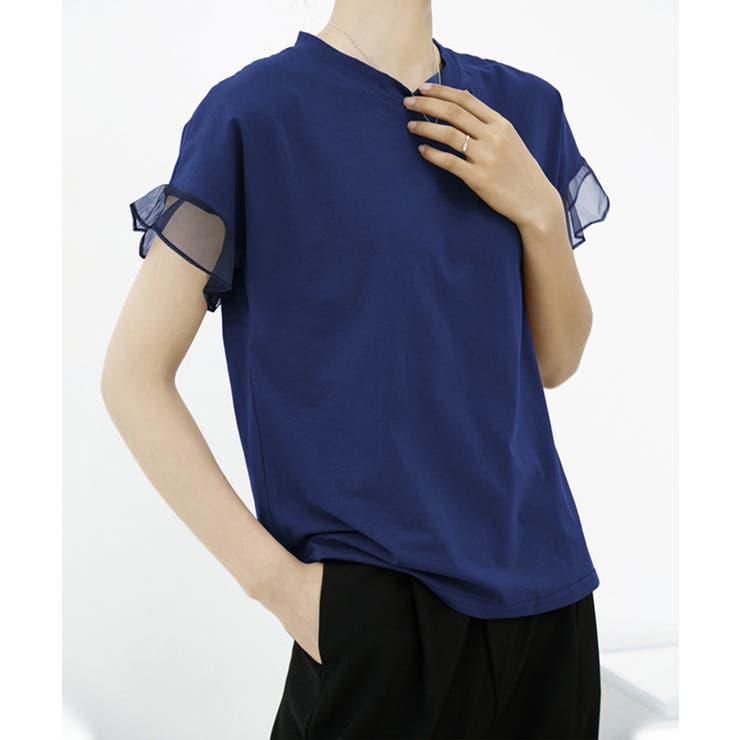 袖シアーTシャツチュール切替えカットソー | SUNSHINE CLOSET | 詳細画像14 