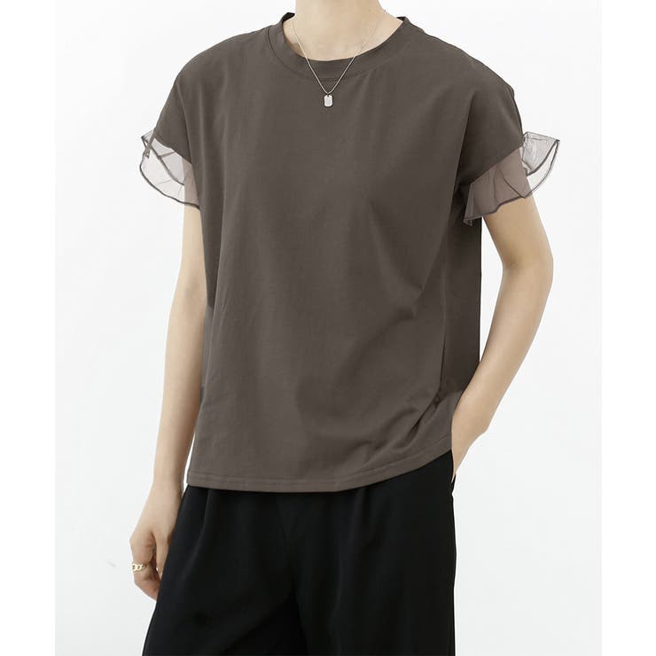 袖シアーTシャツチュール切替えカットソー | SUNSHINE CLOSET | 詳細画像17 