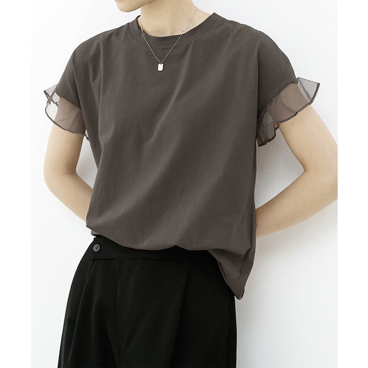 袖シアーTシャツチュール切替えカットソー | SUNSHINE CLOSET | 詳細画像18 