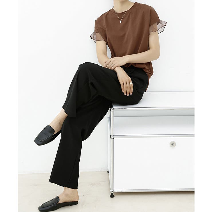 袖シアーTシャツチュール切替えカットソー | SUNSHINE CLOSET | 詳細画像5 