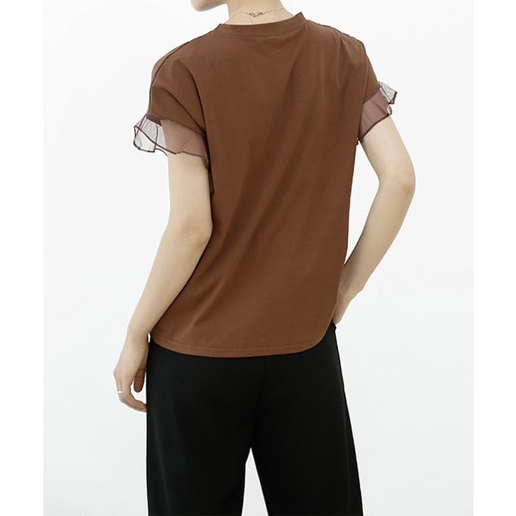 袖シアーTシャツチュール切替えカットソー | SUNSHINE CLOSET | 詳細画像6 