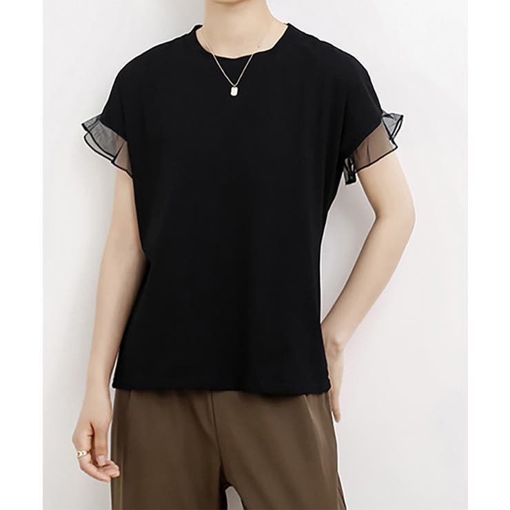 袖シアーTシャツチュール切替えカットソー | SUNSHINE CLOSET | 詳細画像8 