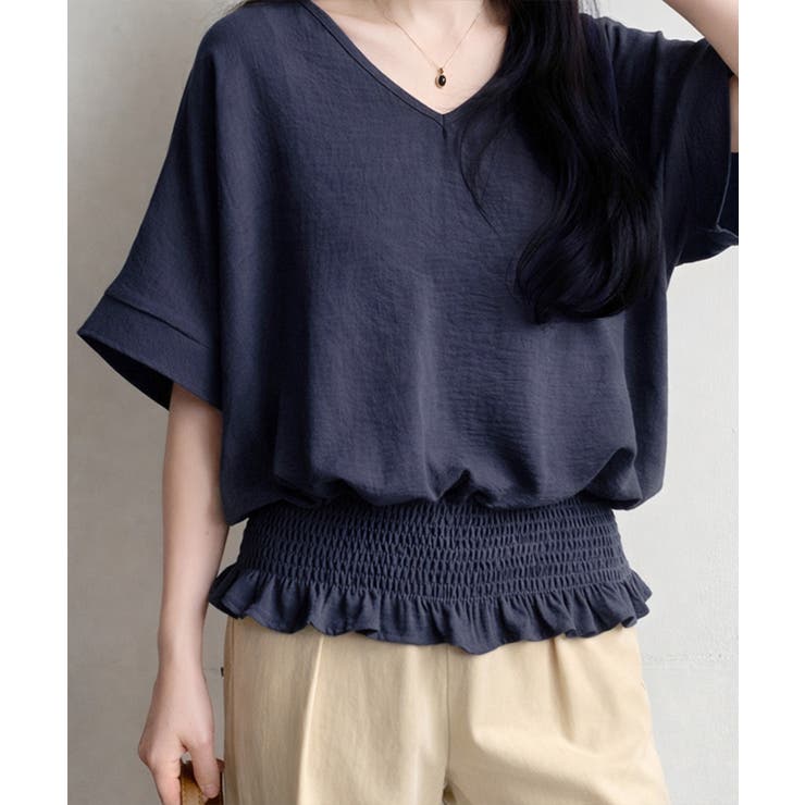 韓国風綺麗め裾フリルブラウス フレンチスリーブトップスレディース ウエストマーク… | SUNSHINE CLOSET | 詳細画像22 