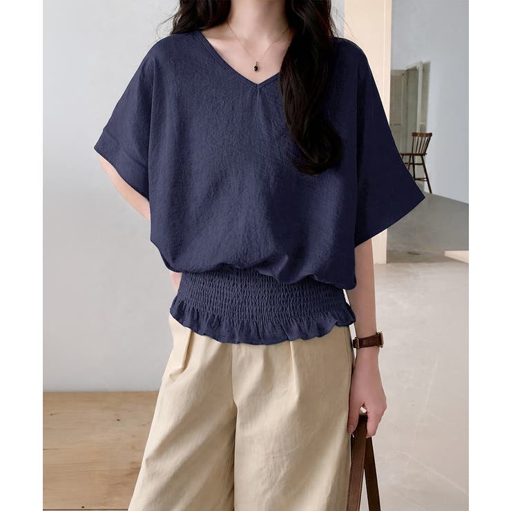 韓国風綺麗め裾フリルブラウス フレンチスリーブトップスレディース ウエストマーク… | SUNSHINE CLOSET | 詳細画像23 