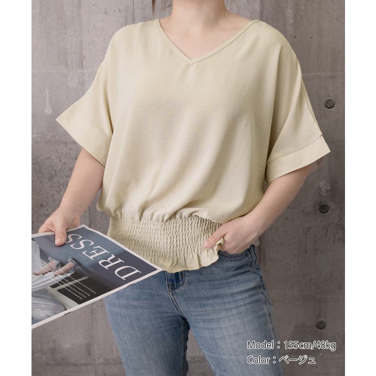 韓国風綺麗め裾フリルブラウス フレンチスリーブトップスレディース ウエストマーク… | SUNSHINE CLOSET | 詳細画像32 