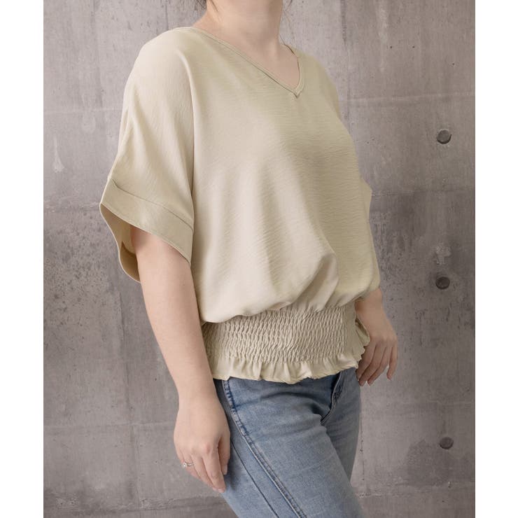 韓国風綺麗め裾フリルブラウス フレンチスリーブトップスレディース ウエストマーク… | SUNSHINE CLOSET | 詳細画像33 