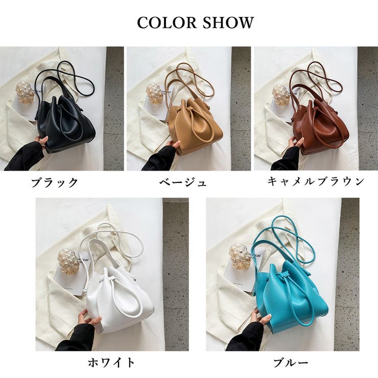 巾着ショルダーバッグ PUレザー斜めがけ[品番：AGCW0003616]｜SUNSHINE