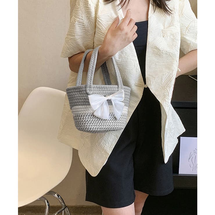 Amazon.co.jp: 編みバッグ カゴバッグ 2WAY ショルダーバッグ
